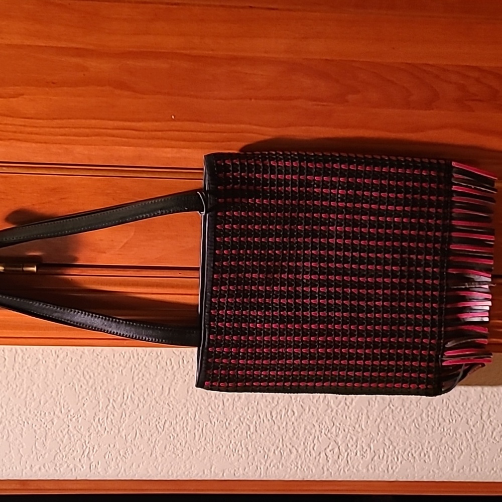 **HOST PICK** The SAK Red and Black Leather Shoulder Bag.